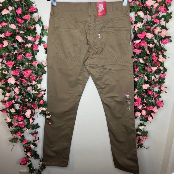 🌹Levi’s Khaki 514 Slim Trouser Pants Mens Casual Chino Pants NWT Casual 0110 - Picture 7 of 11